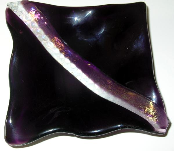 Small purple and dichroic glass bowl