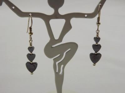 E-46 Hematite Heart Earrings E-46 Hematite Heart Earrings