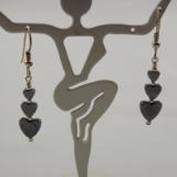 E-46 Hematite Heart Earrings