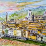 Florence from Piazza Michelangelo 11x14 Watercolor on paper