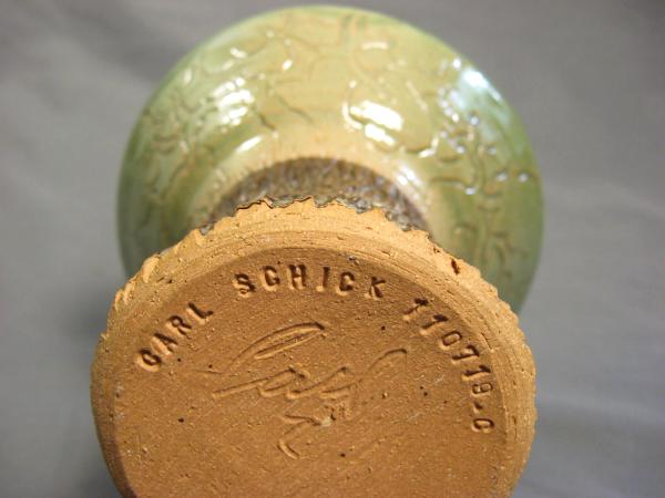 110719.C Asian Vase with Treebark Carving