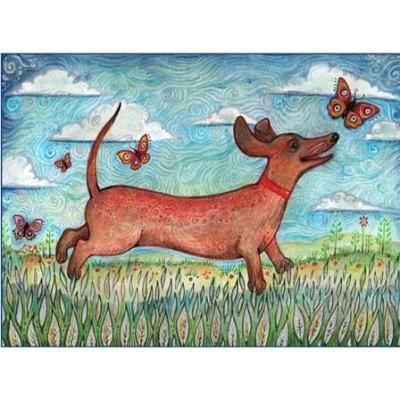 "Simon" dachshund greeting note card