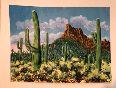 Saguaros on the Mountains