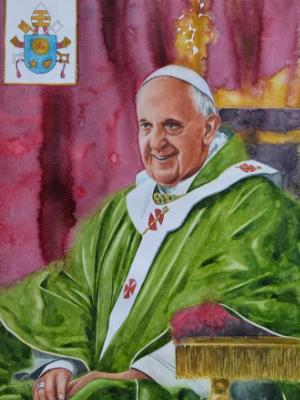 Portrait of Pope FRANCIS, 80cm x 60cm, 2015 Portrait of Pope FRANCIS, 80cm x 60cm, 2015