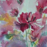 Floral Watercolor in Red...untitaled