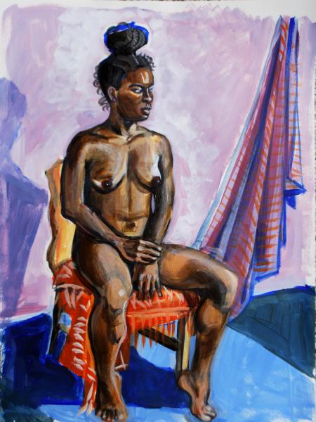 Inky, Seated Nude