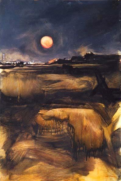 MOONSCAPE 24X36 OIL ON BOARD nsf