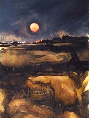 MOONSCAPE 24X36 OIL ON BOARD nsf