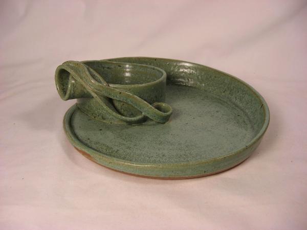111013.H Spiral Chip-N-Dip with Mint Green Glaze