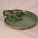 111013.H Spiral Chip-N-Dip with Mint Green Glaze