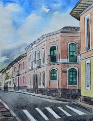 View of the Junin street 3, 30cm x 40cm, 2015