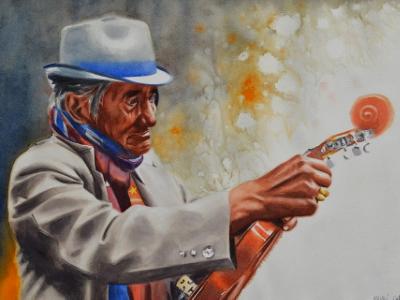 Portrait of a street musician, 38cm x 56cm, 2019 Portrait of a street musician, 38cm x 56cm, 2019
