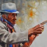 Portrait of a street musician, 38cm x 56cm, 2019