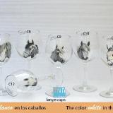 Set of handpainted glasses: WHITE HORSES