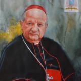 Watercolor portrait of the Polish Cardinal STANISLAW DZIWISZ, 80cm X 60cm, 2016