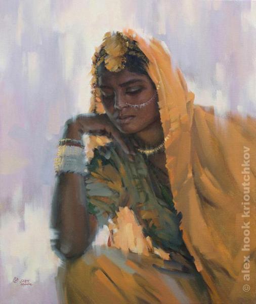 Madona of India IV - oil on canvas