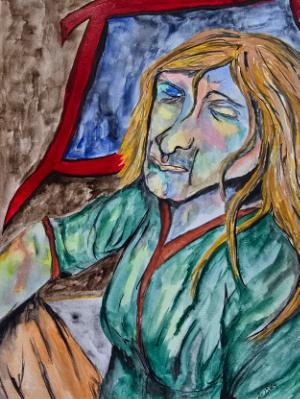 Remembering her bright eyed youth only adds to her sadness. Remembering her bright eyed youth only adds to her sadness.