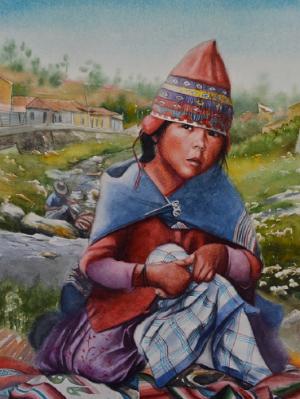 Andean innocence, 38cm x 56cm, 2019 Andean innocence, 38cm x 56cm, 2019