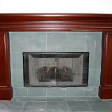 Custom solid alder fireplace mantle