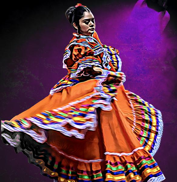 Beauty of Dance with dark background 12x12 on metal