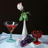 Rose, Glass & Fruit