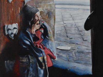Watching life go by..., 38cm x 56cm, 2021 Watching life go by..., 38cm x 56cm, 2021