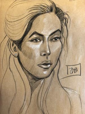 Elicia, Charcoal Portrait (Sold)