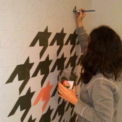 Decorative Houndstooth Mural