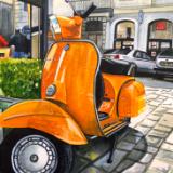 Orange vespa.  