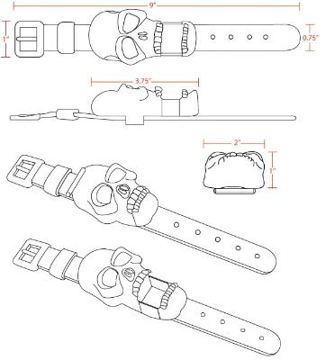 Skull Band-technical drawing 