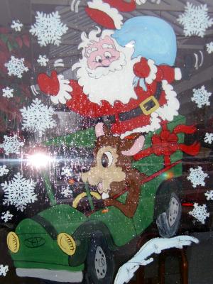 Santa deer truck