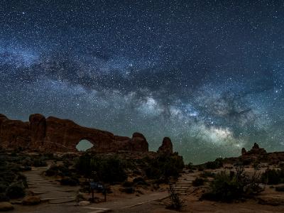 Milk Way Pano and Arches Windows Path Milk Way Pano and Arches Windows Path