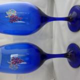 Blue Goblets with swarovski crystal grapes