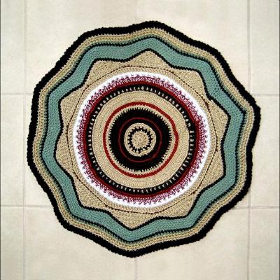 "Revolving Outward from the Center" Modern Mandala Crocheted Rug