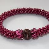 B-64 sparkling magenta crocheted rope bracelet