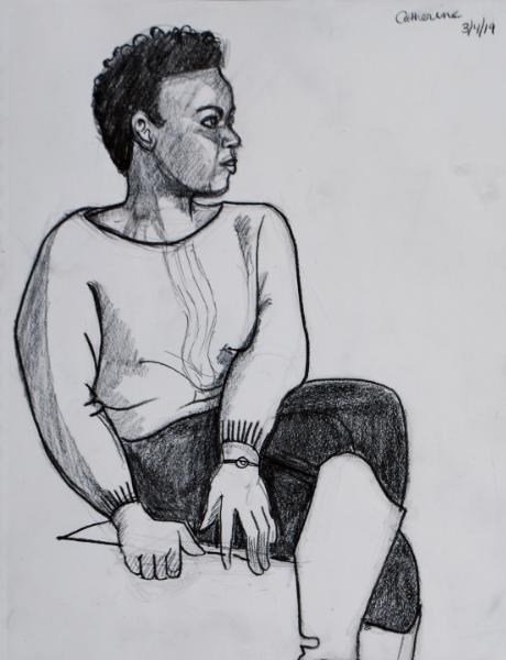 Catherine, Seated Profile in Sweater