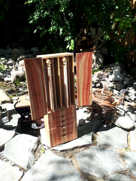 Russet Padauk Jewellery Cabinet