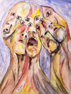 With each new day of isolation his sense of identity unravelled, until he no longer recognized himself in the mirror. With each new day of isolation his sense of identity unravelled, until he no longer recognized himself in the mirror.