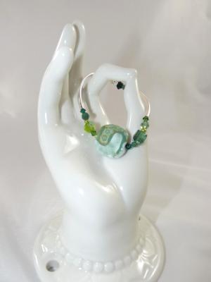 B-118 light aqua & green Kazuri bead bracelet B-118 light aqua & green Kazuri bead bracelet