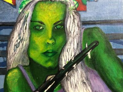 Green Witch Bass - Self Portrait Series