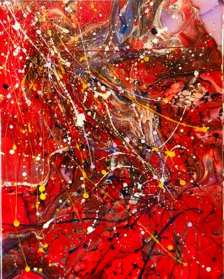 Carnival  16x20 Layered Acrylic and Epoxy
