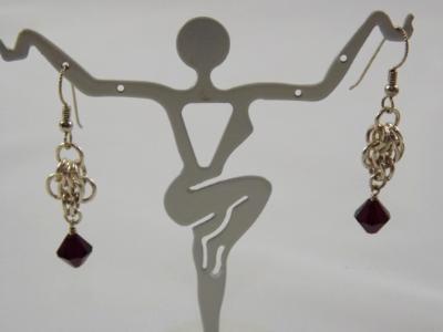 E-87 Sterling Chain & Crystal Earrings E-87 Sterling Chain & Crystal Earrings