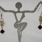 E-87 Sterling Chain & Crystal Earrings