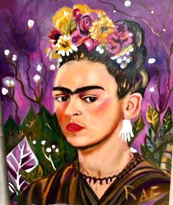 Frida in flowers 