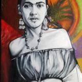 "Frida, 21st Century Celeb?" Painting 1 of Fun Frida Commissions