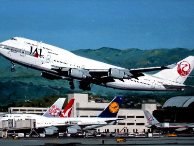Japan Airlines Boeing 747-400 at LAX Japan Airlines Boeing 747-400 at LAX