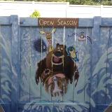 Bear & freinds fence mural