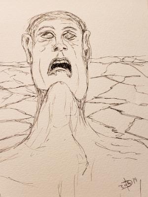 As the earth cracks and fractures the climate change denier screams in defiance, unwilling to acknowledge the truth happening... As the earth cracks and fractures the climate change denier screams in defiance, unwilling to acknowledge the truth happening...