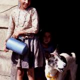 Nepalese girl and dog