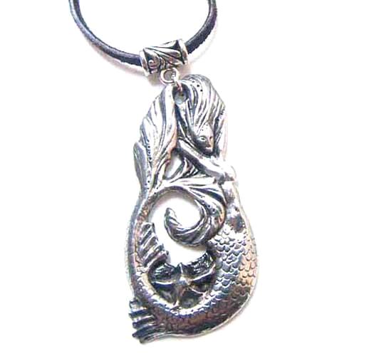 Mermaid pendant pewter mermaid necklace from an original design by Liza Paizis